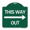 Signmission Designer Series This Way Out Right Arrow, Green & White Aluminum Sign, 18" x 18", GW-1818-24512 A-DES-GW-1818-24512 - alternate 1